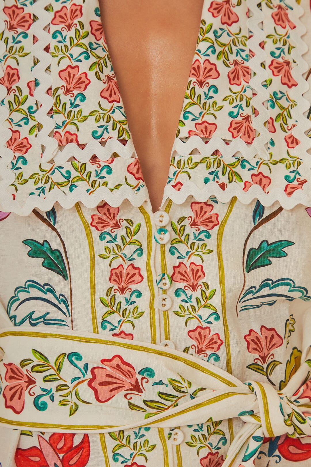FARM Rio model wearing the Floral Insects Off White Romper