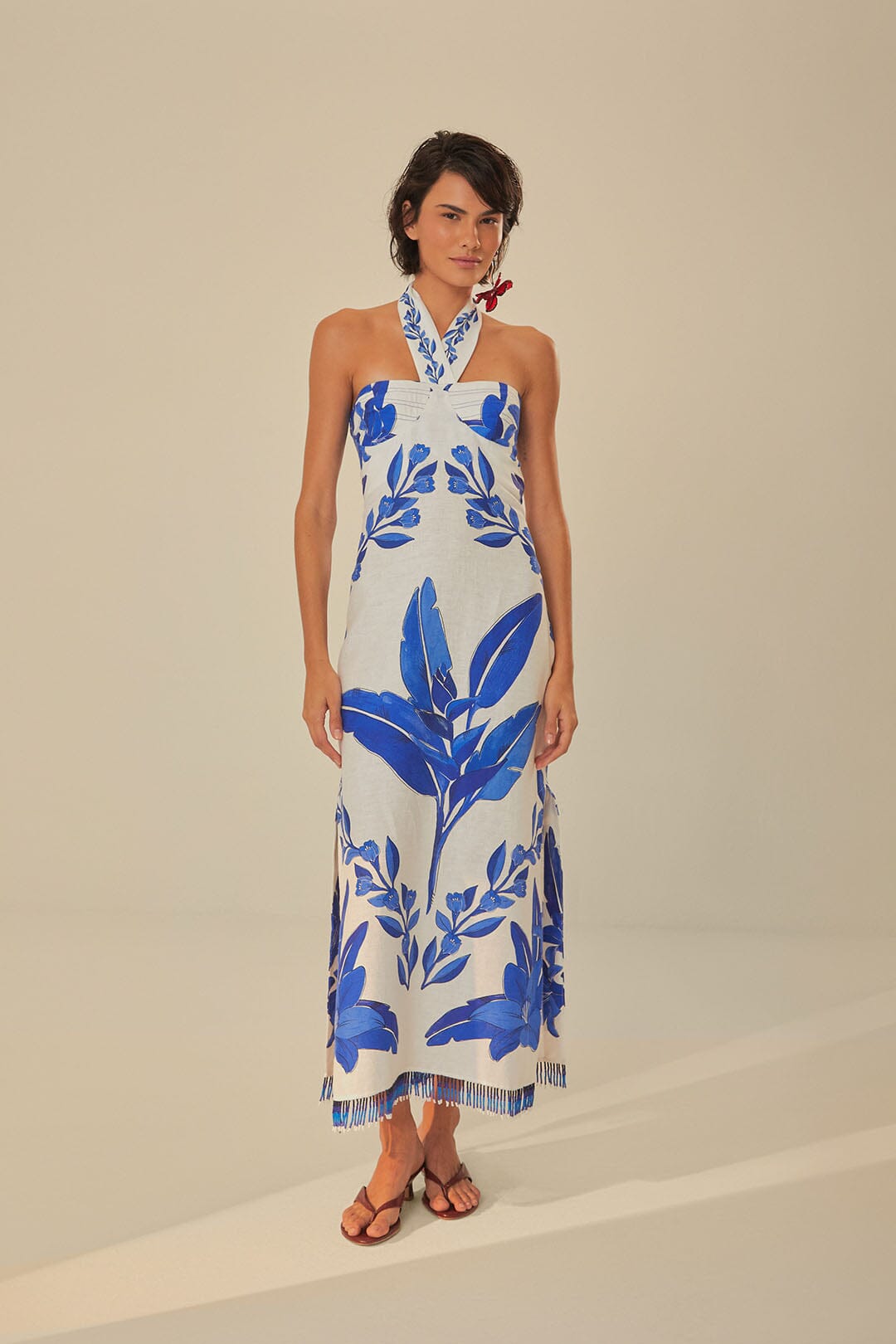 off white blue yard sleeveless maxi dress off white blue yard sleeveless maxi dress Haven Maxi Dress-Off White M