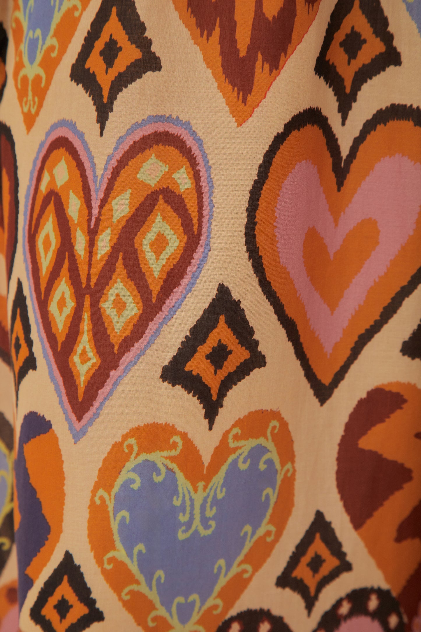 FARM Rio model wearing the Hearts Ikat Cream Midi Skirt