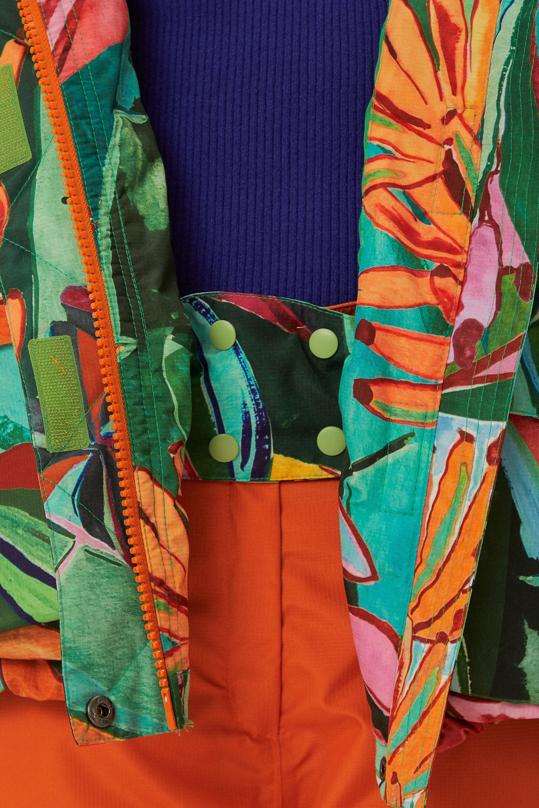 FARM Rio model wearing the Banana Leaves Ski Jacket