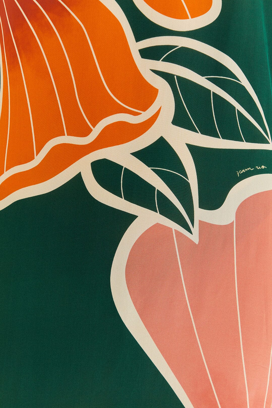 FARM Rio model wearing the Honolulu Flowers Green Long Sleeve Maxi Dress