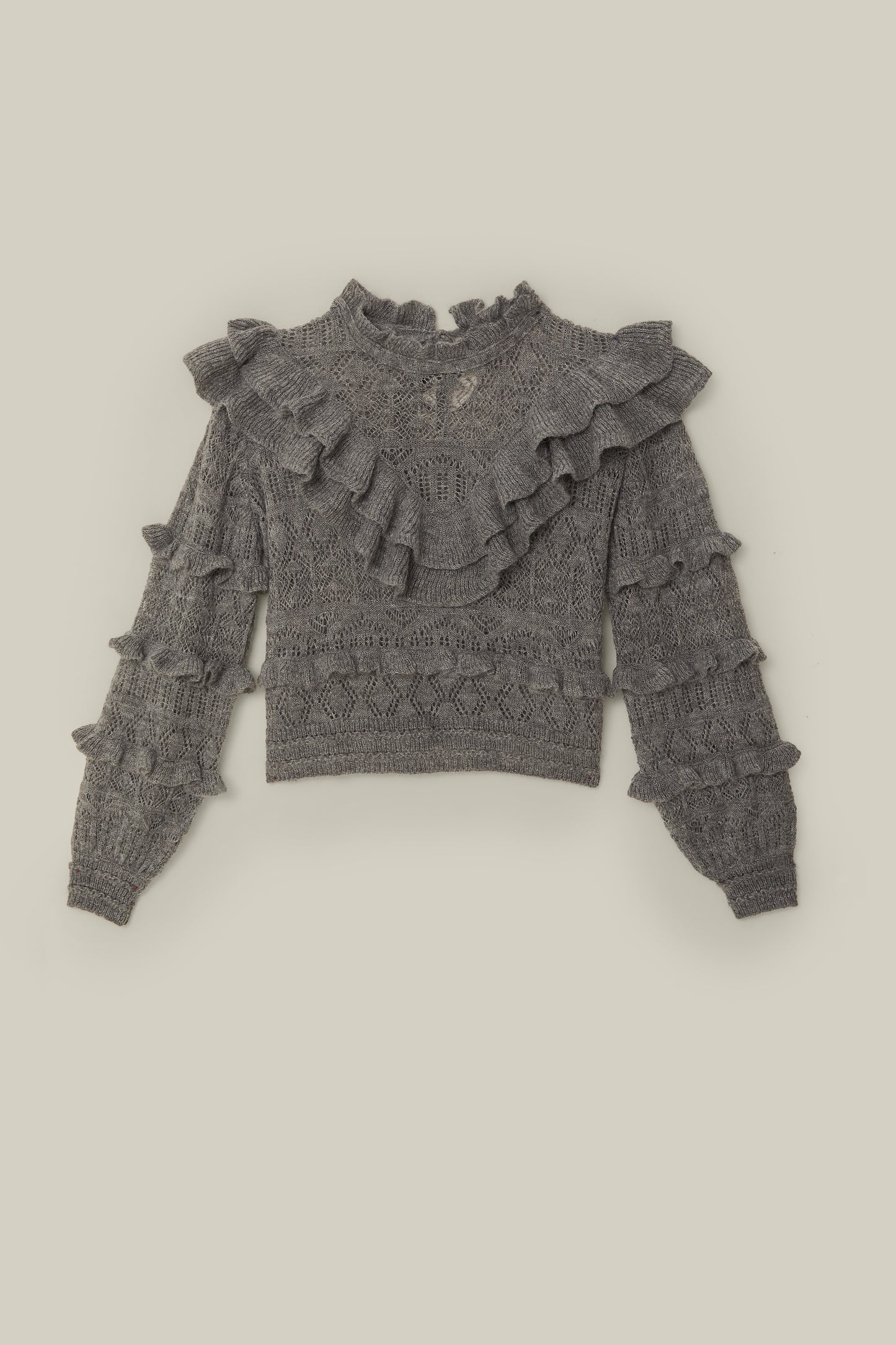 FARM Rio model wearing the Ruffles Knit Sweater