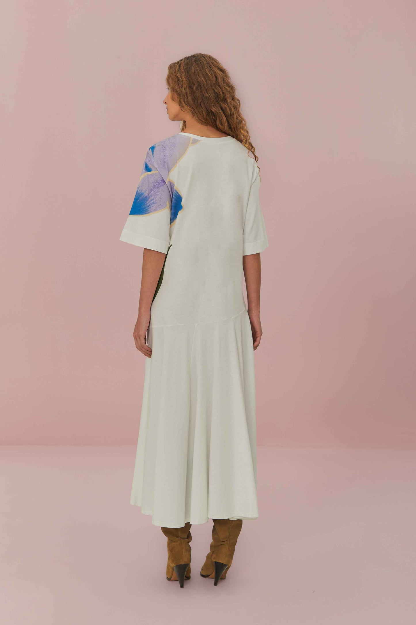 FARM Rio model wearing the Off-White Flower Maxi Dress