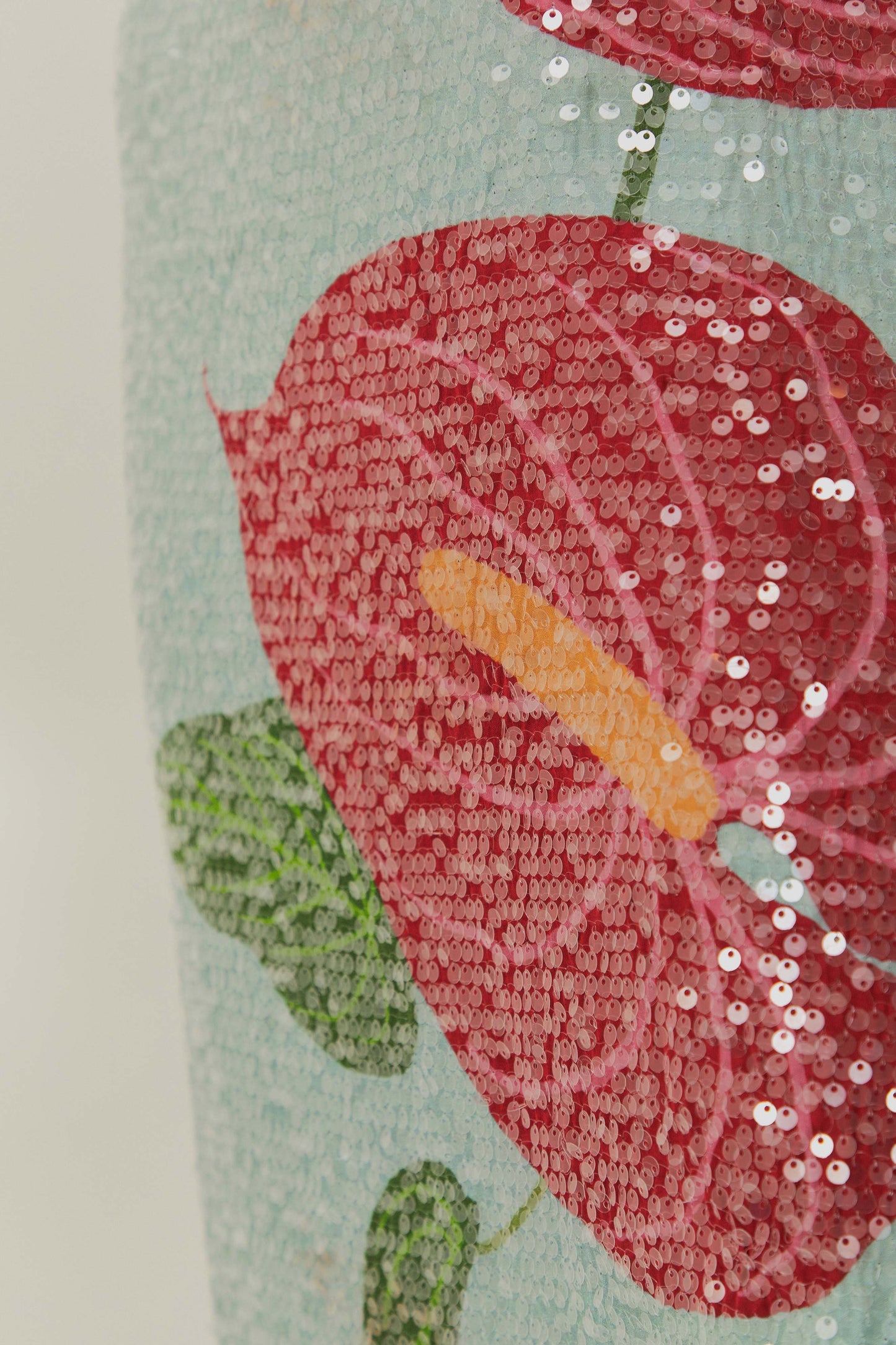 FARM Rio model wearing the Blue Anthurium Flowers Slip Maxi Dress