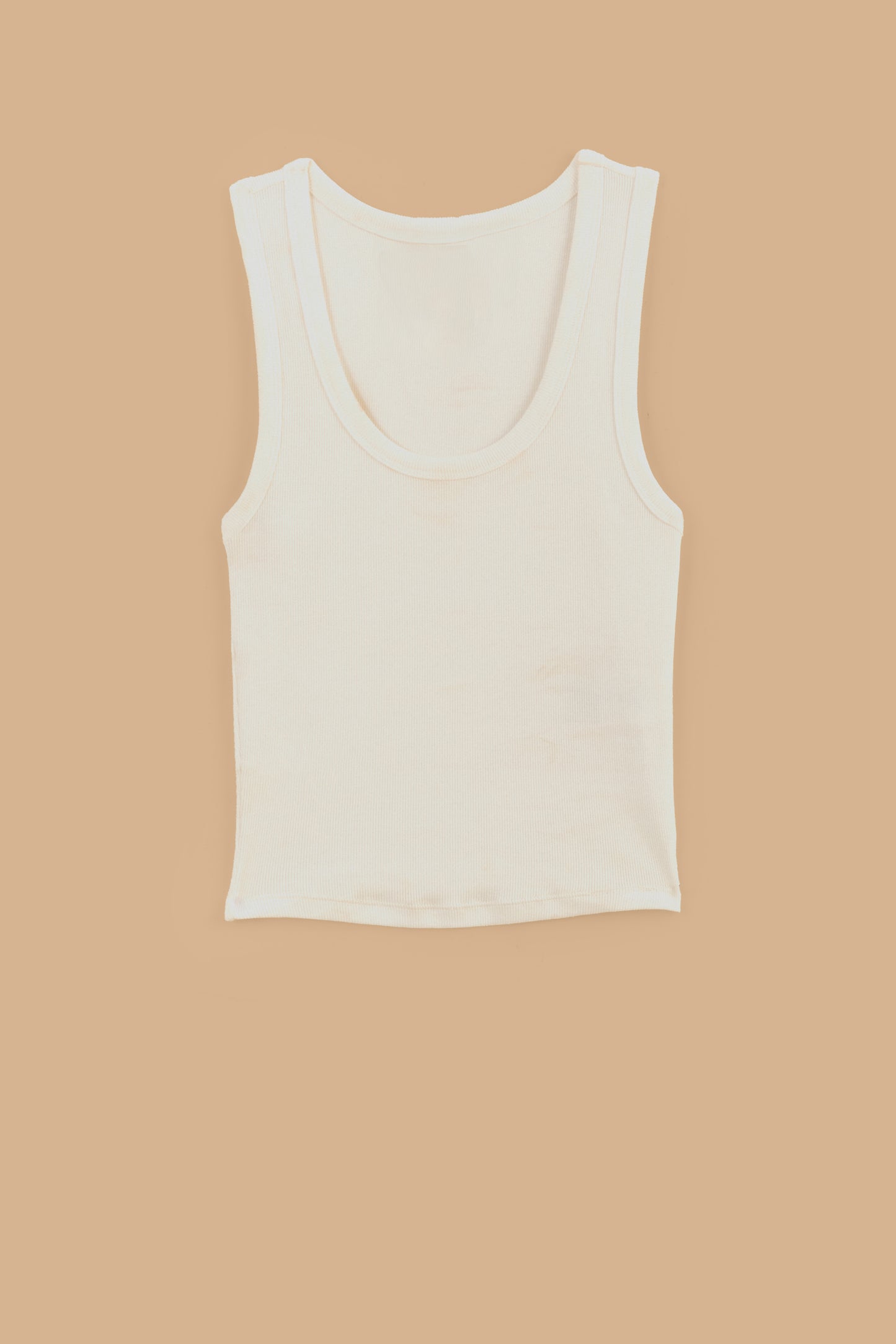 FARM Rio model wearing the Banana Embroidered Off-White Tank Top