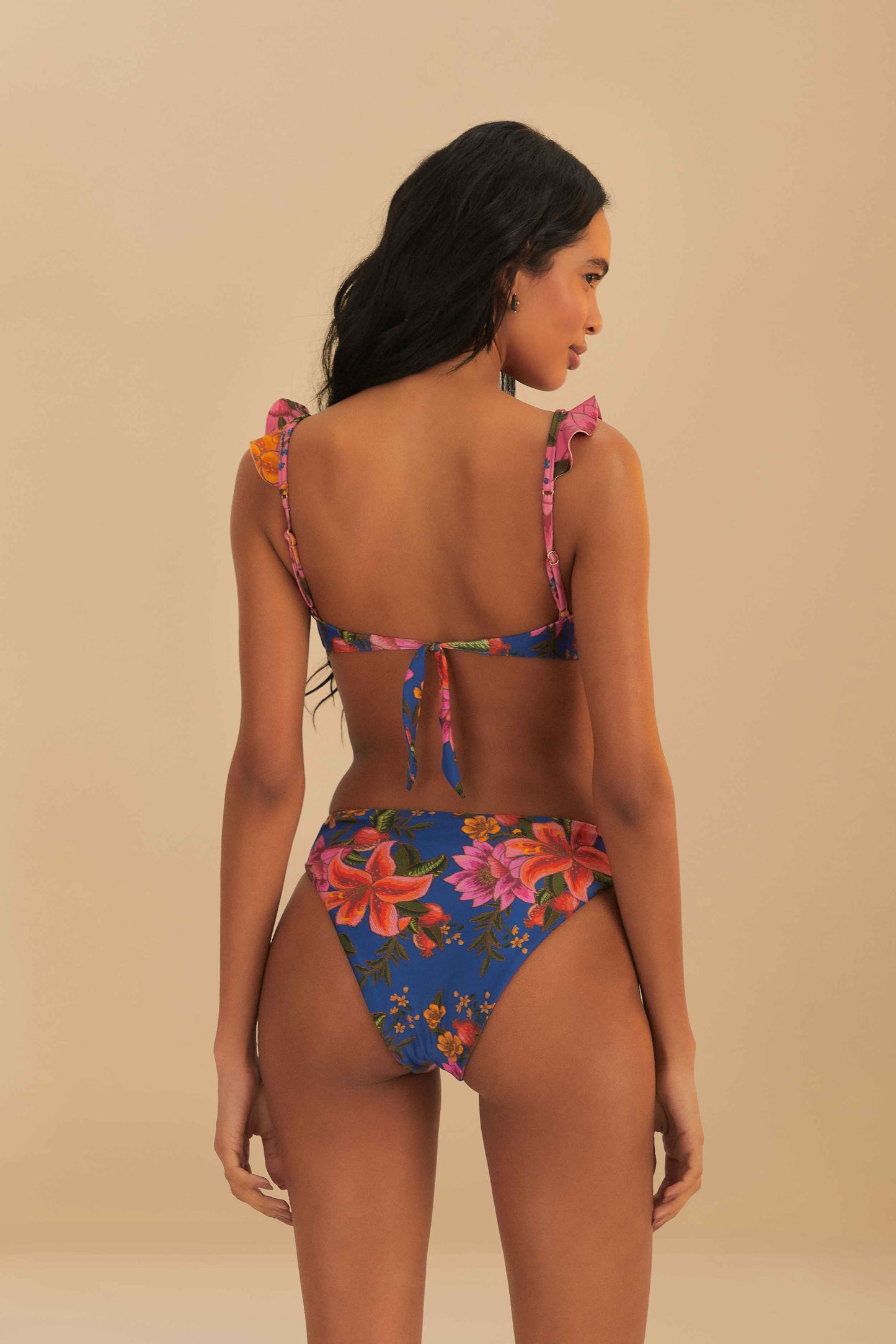FARM Rio model wearing the Summer Fruit High Waist Bikini Bottom