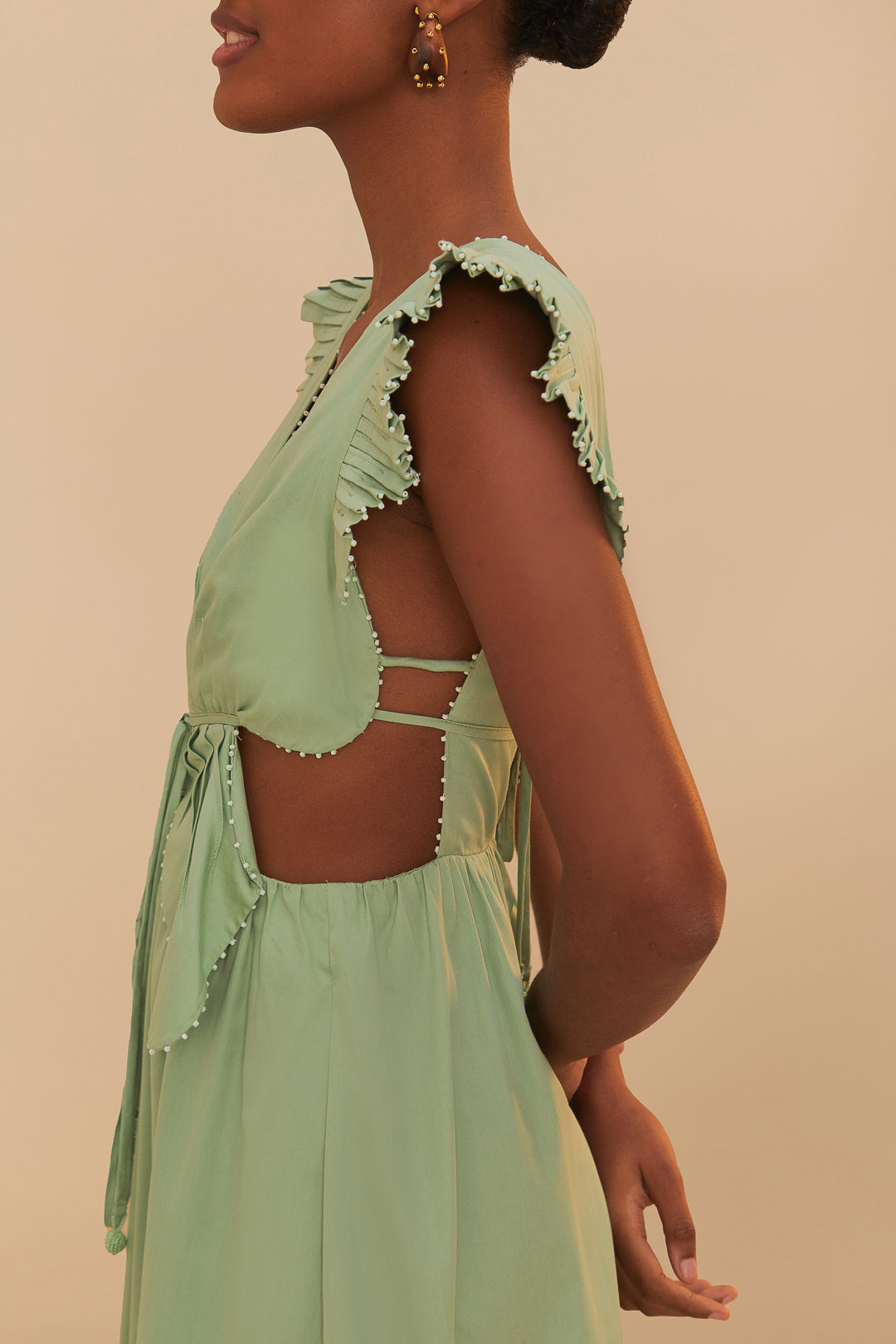 Light Green Butterfly Midi Dress