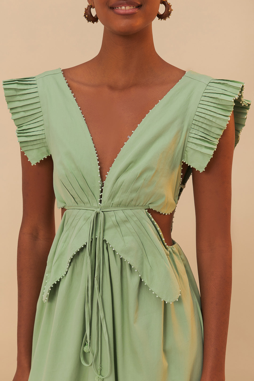 Light Green Butterfly Midi Dress