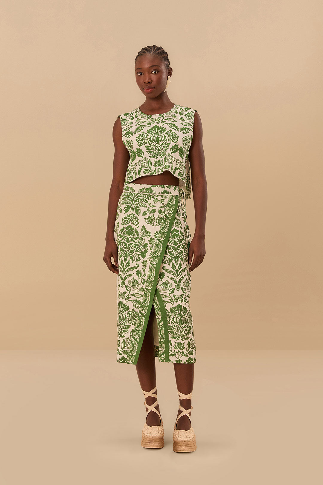 Delicate Tapestry Green Blouse