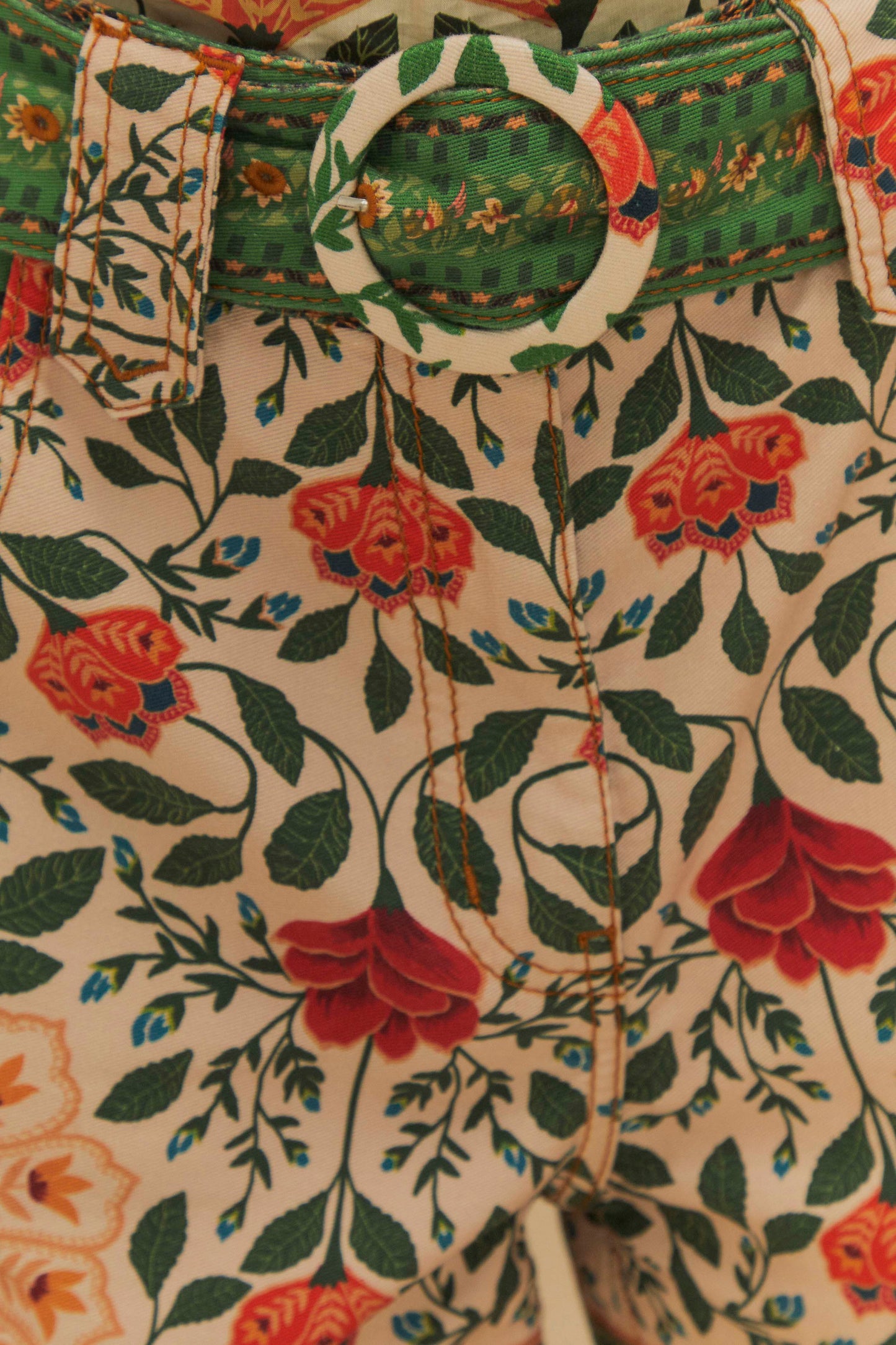 FARM Rio model wearing the Sand Garden Tapestry Shorts