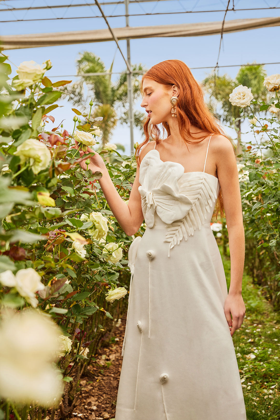 Off-White Garden Lenzing ™ Ecovero ™ Euroflax ™ Midi Dress