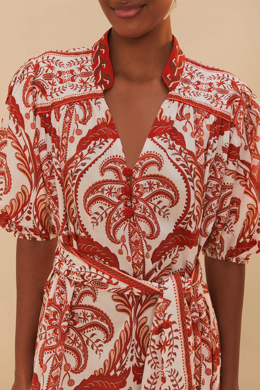Off-White Tropical Cameo Belted Maxi Dress
