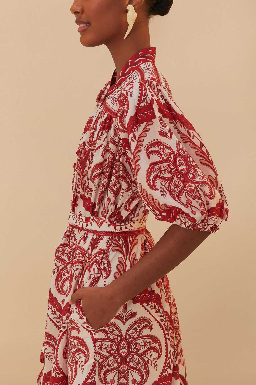 Off-White Tropical Cameo Belted Maxi Dress