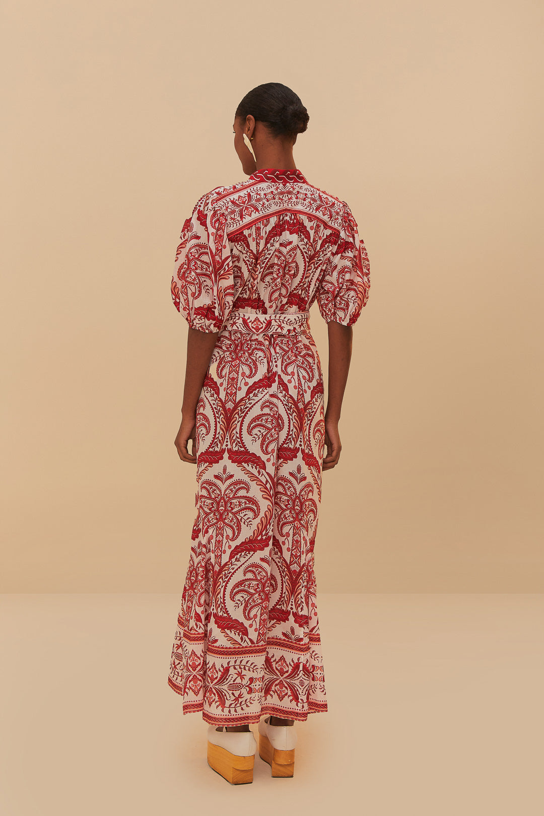 Off-White Tropical Cameo Belted Maxi Dress