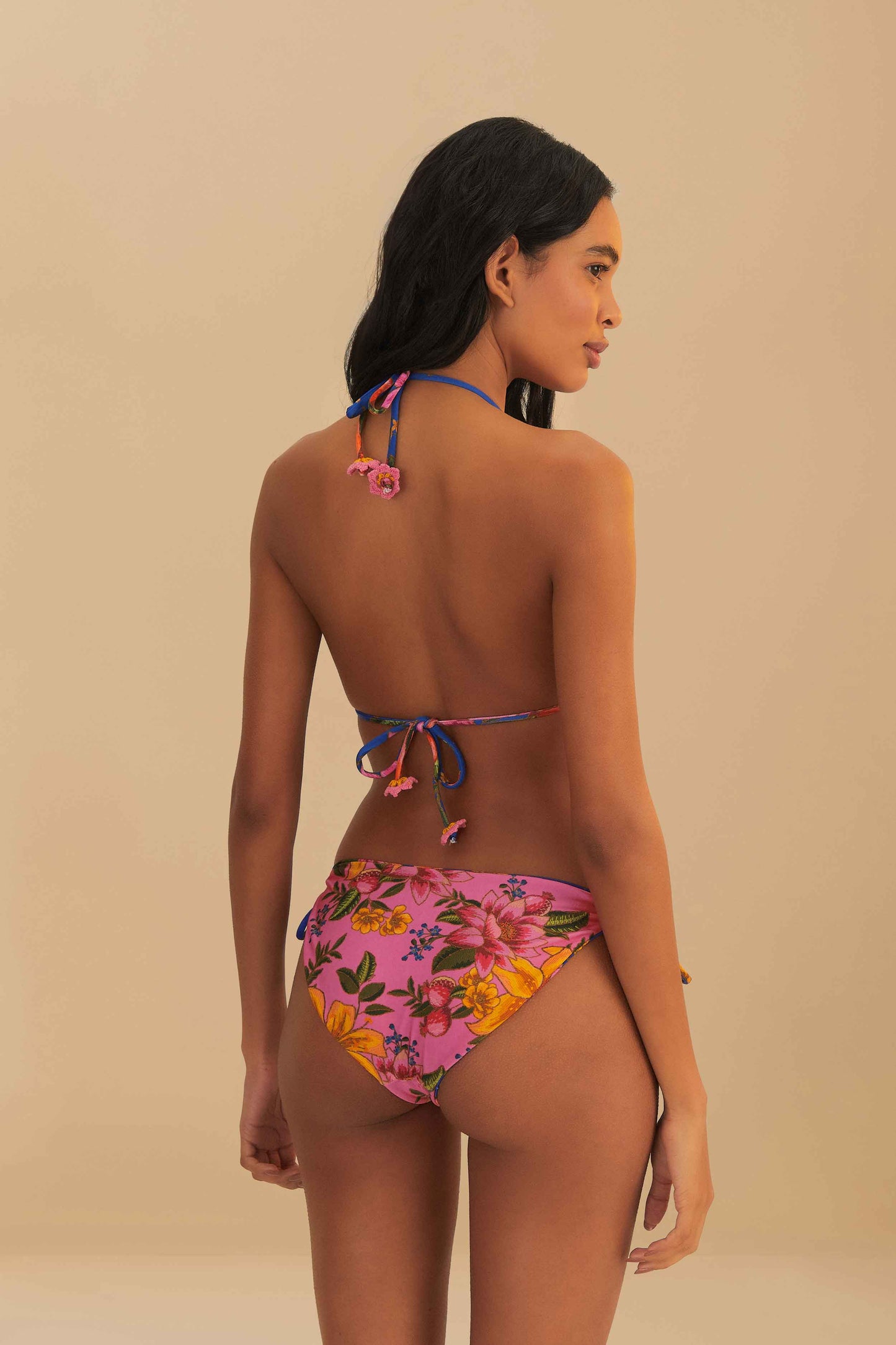 FARM Rio model wearing the Summer Fruit Full Tie Side Bikini Bottom