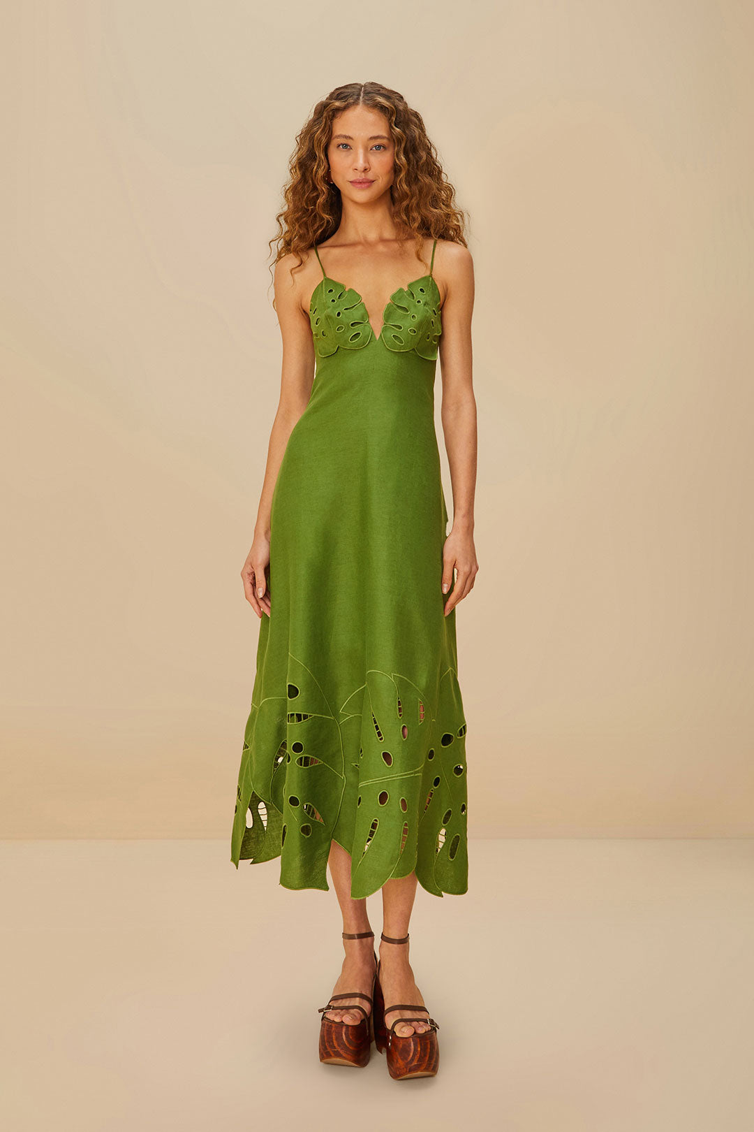 فستان Monstera Green Monstera Midi Dress
