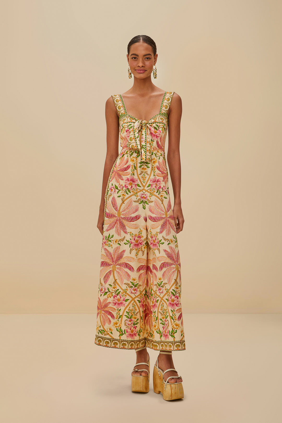 Off-White Palm Dream LENZING™ ECOVERO™ Euroflax™ Jumpsuit