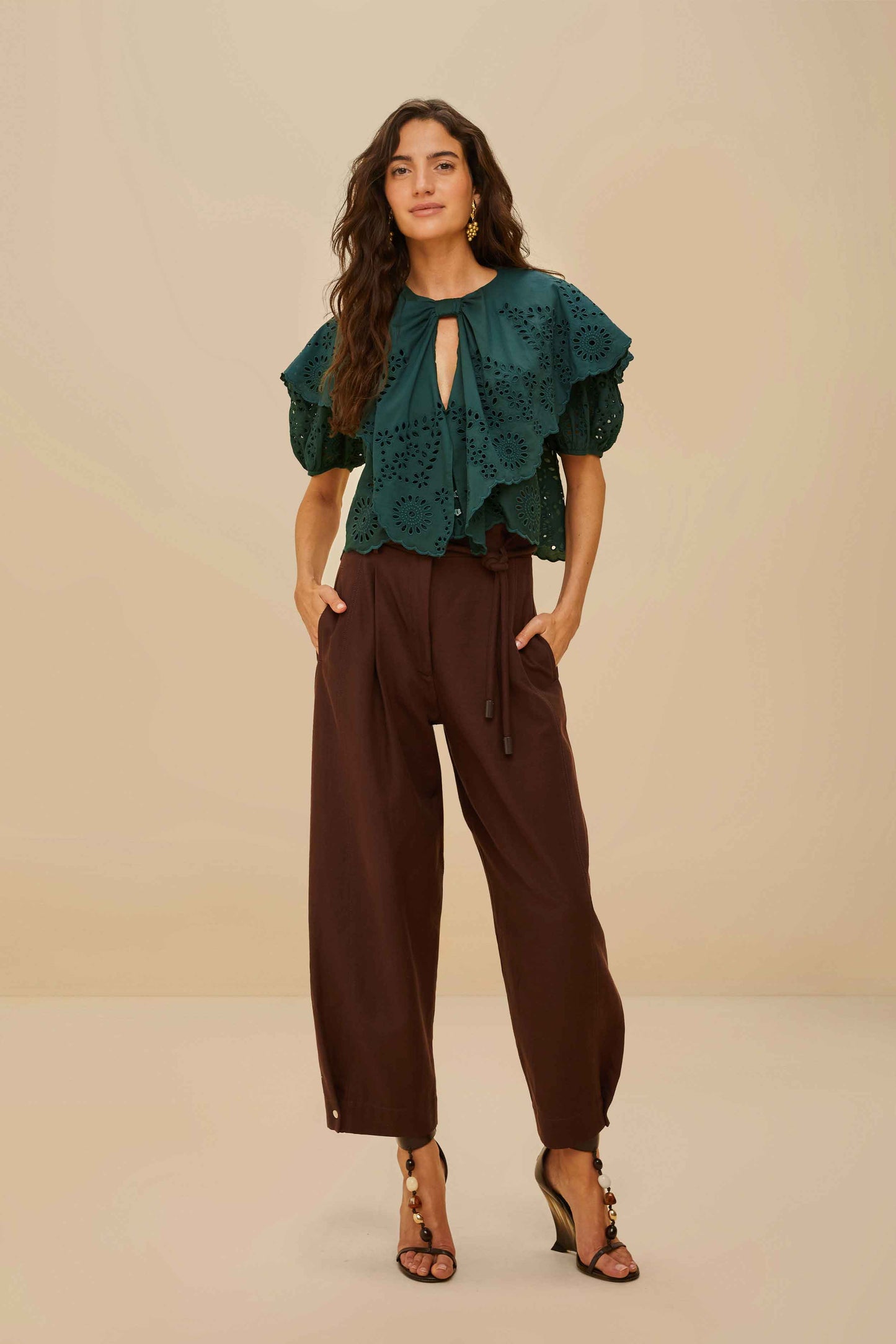 Green Maxi Lace Blouse