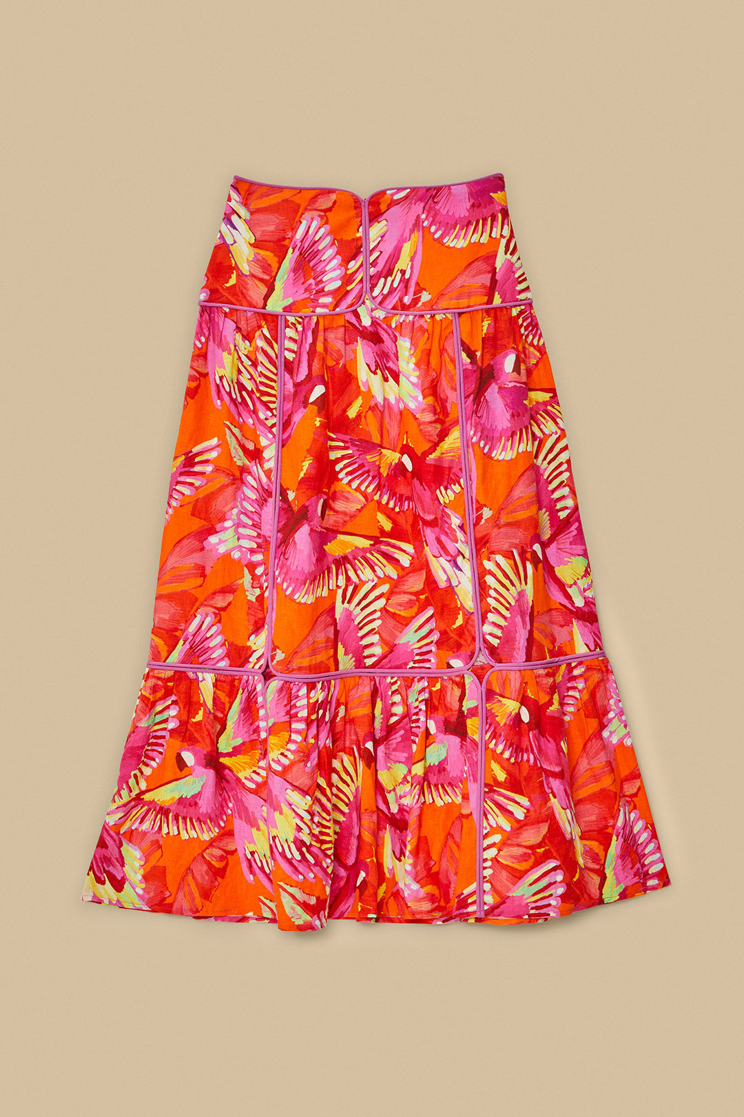 Orange Flying Birds Lenzing ™ Ecovero ™ Euroflax ™ Skirt
