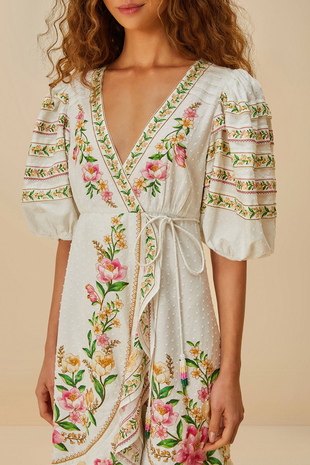 Off-White Palm Dream Wrap Midi Dress