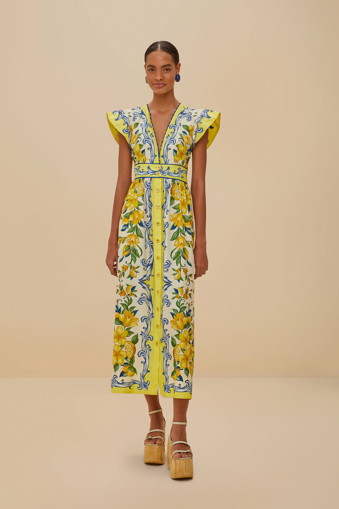 صقلية وشاح خارج الفستان Maxi Off-White