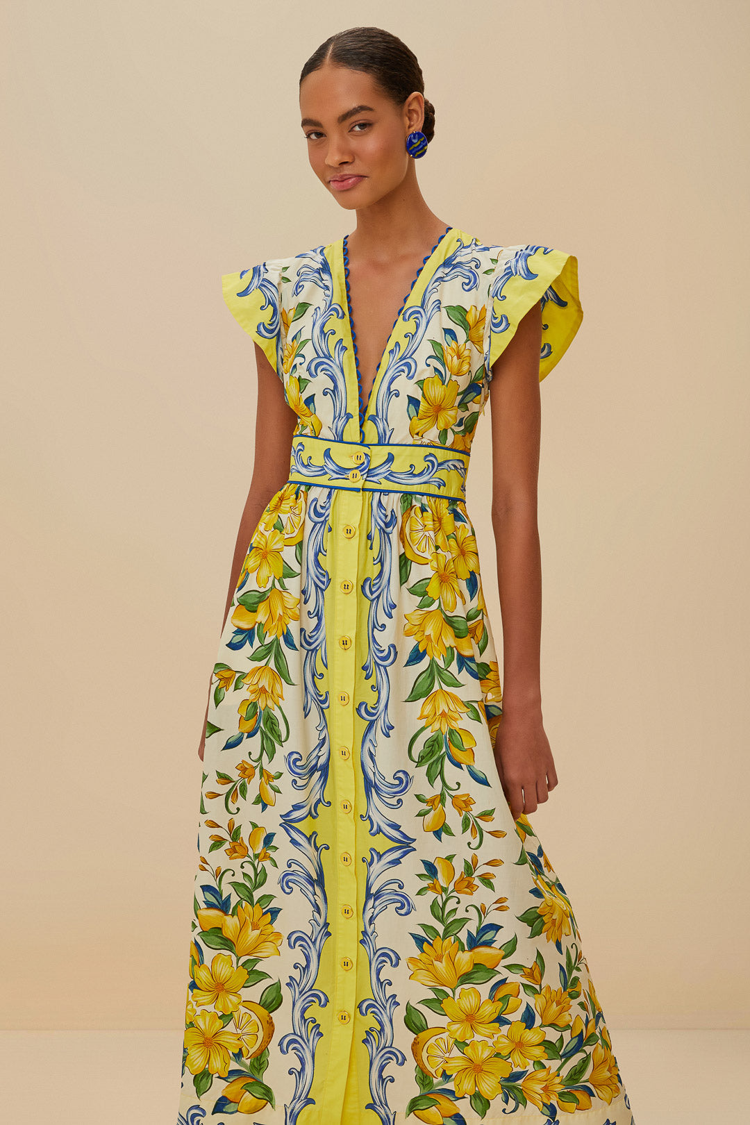 صقلية وشاح خارج الفستان Maxi Off-White