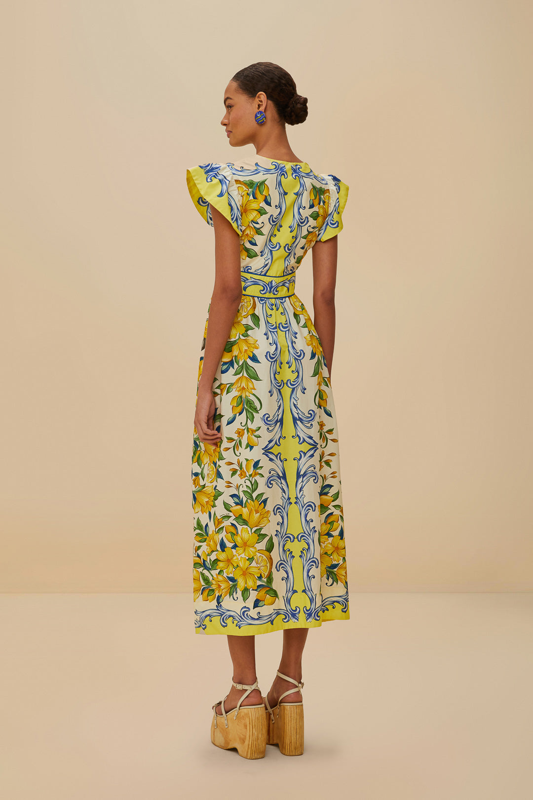 صقلية وشاح خارج الفستان Maxi Off-White