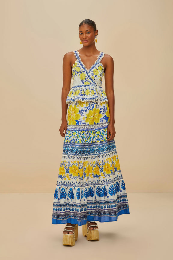 أبيض Zuli Low Low Rise Maxi Skirt