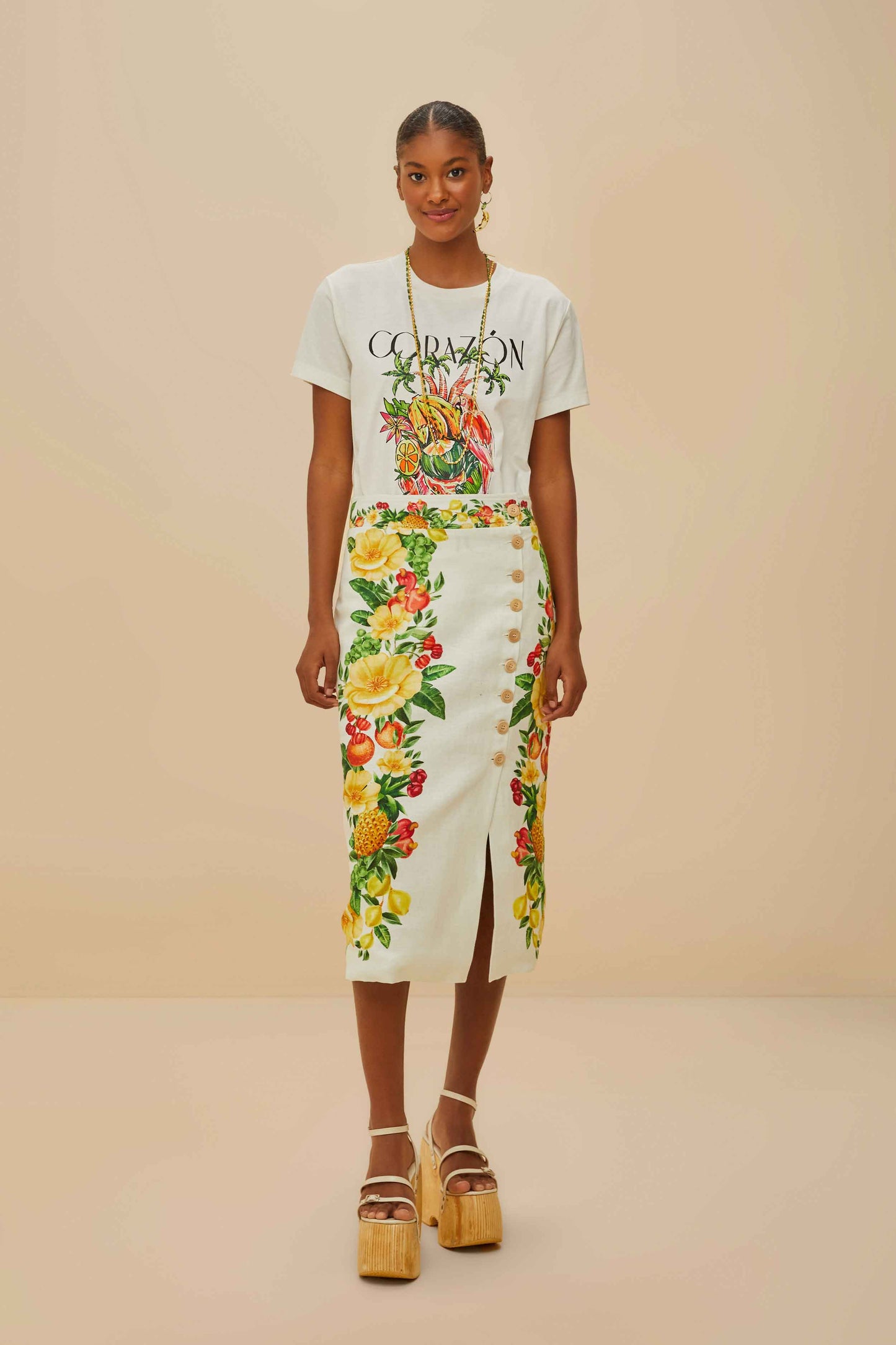 Off-White Corazón Tropical Organic Cotton T-Shirt