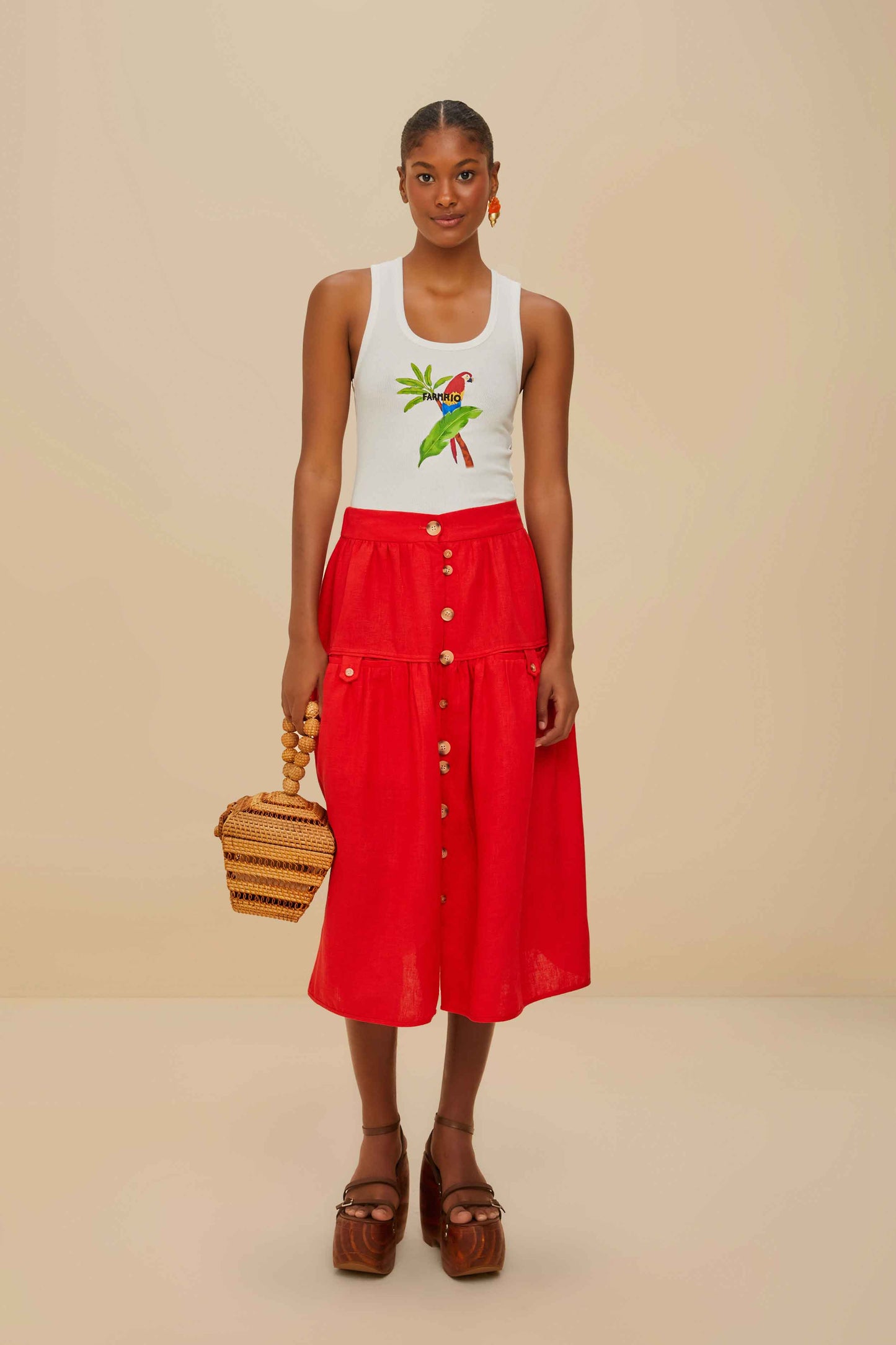 Farmrio Macaw Tank Top