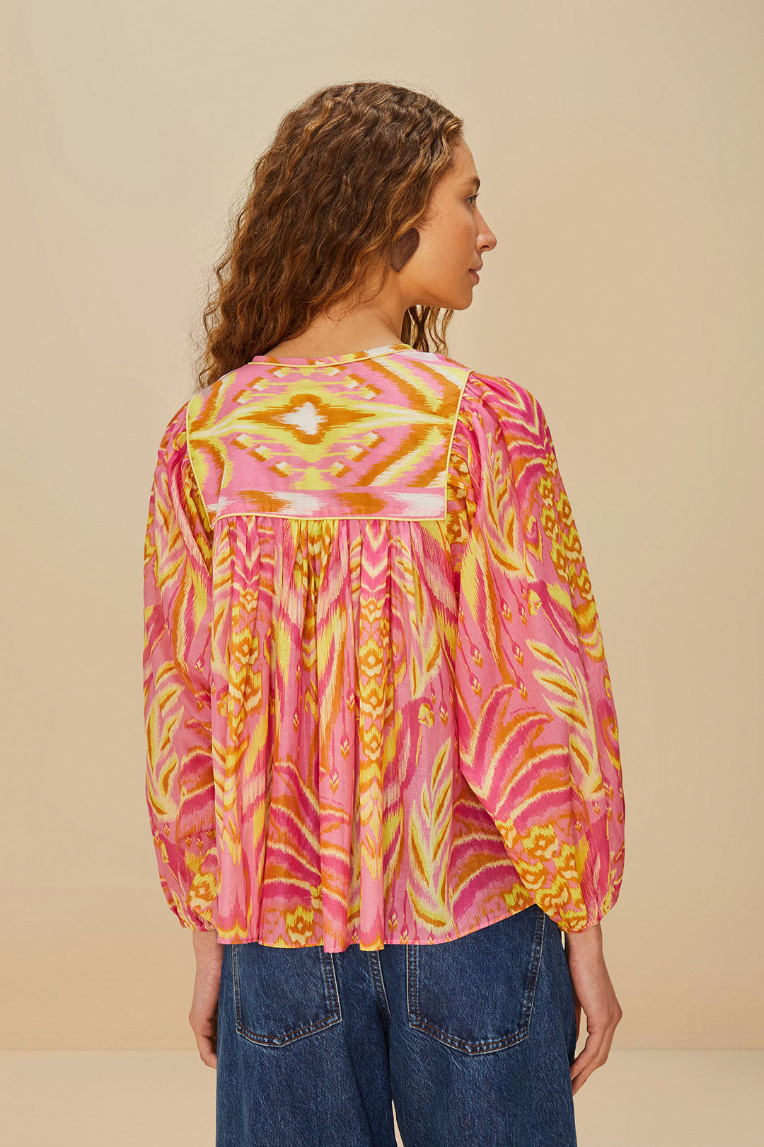 Pink Pineapple Tapestry Blouse