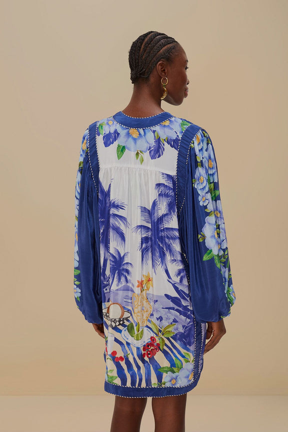 Blue Fresh Table Scarf Mini Dress