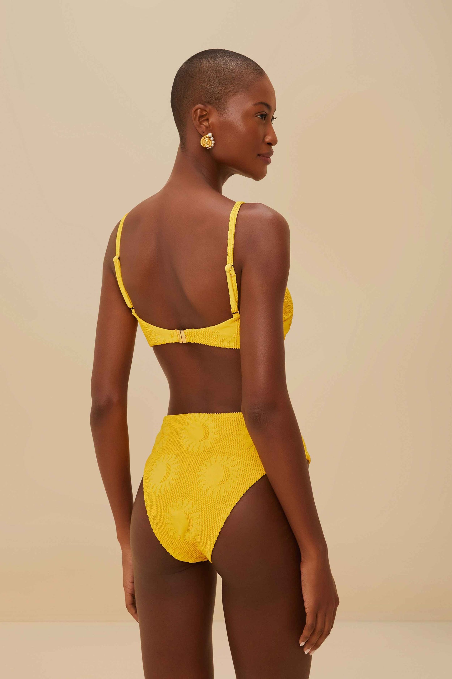 Yellow Sunny Moon Bandeau Bikini Top
