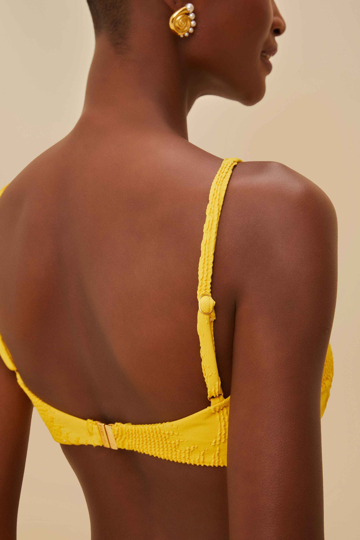 Yellow Sunny Moon Bandeau Bikini Top