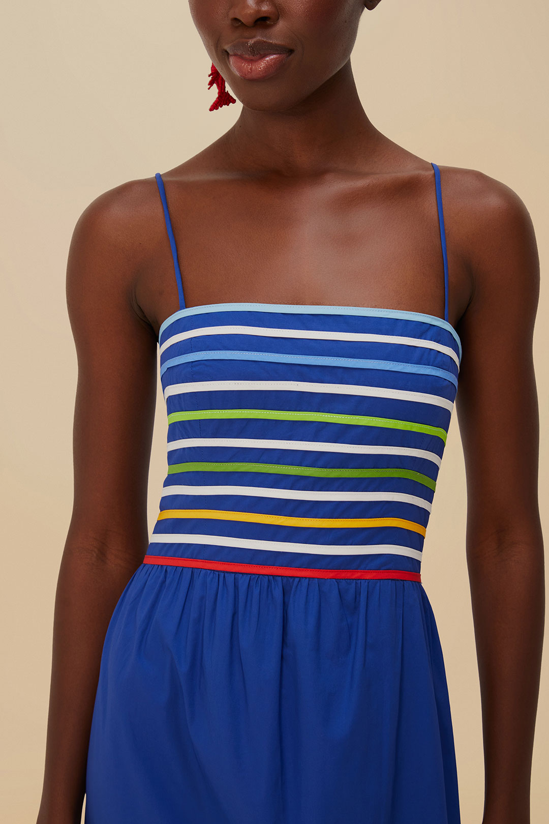Blue Colored Stripes Midi Dress