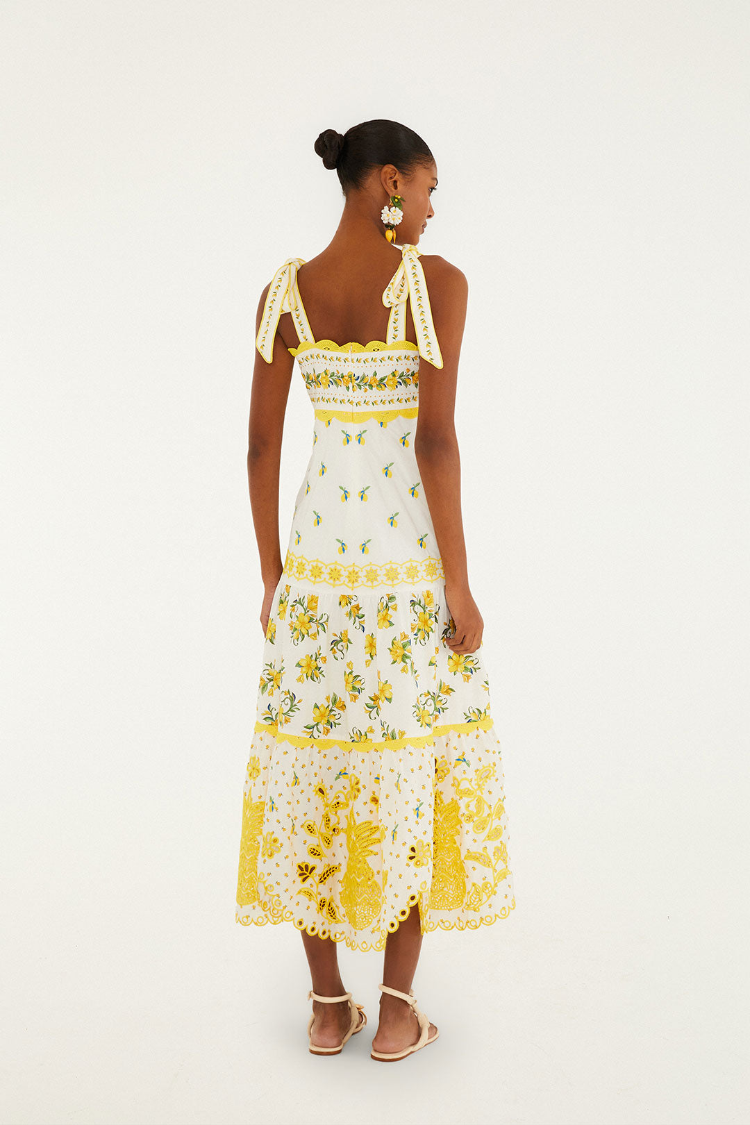 Sicily Off-White Richelieu Midi Dress