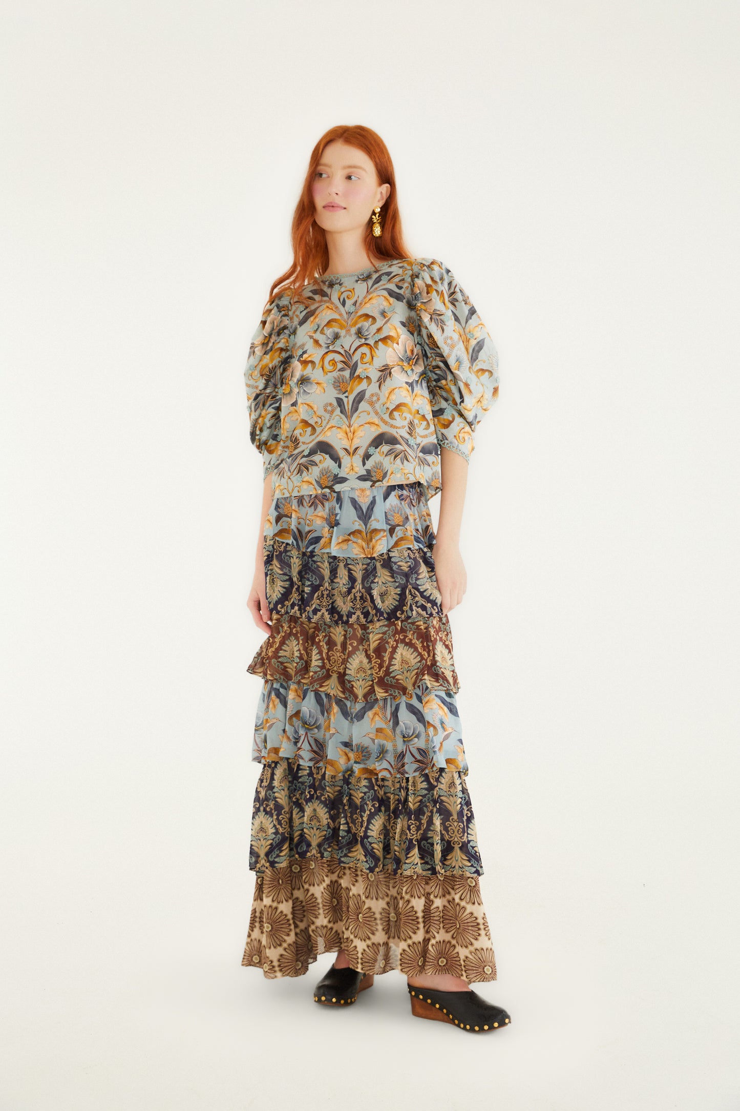Snake Garden Blue 3D Blouse