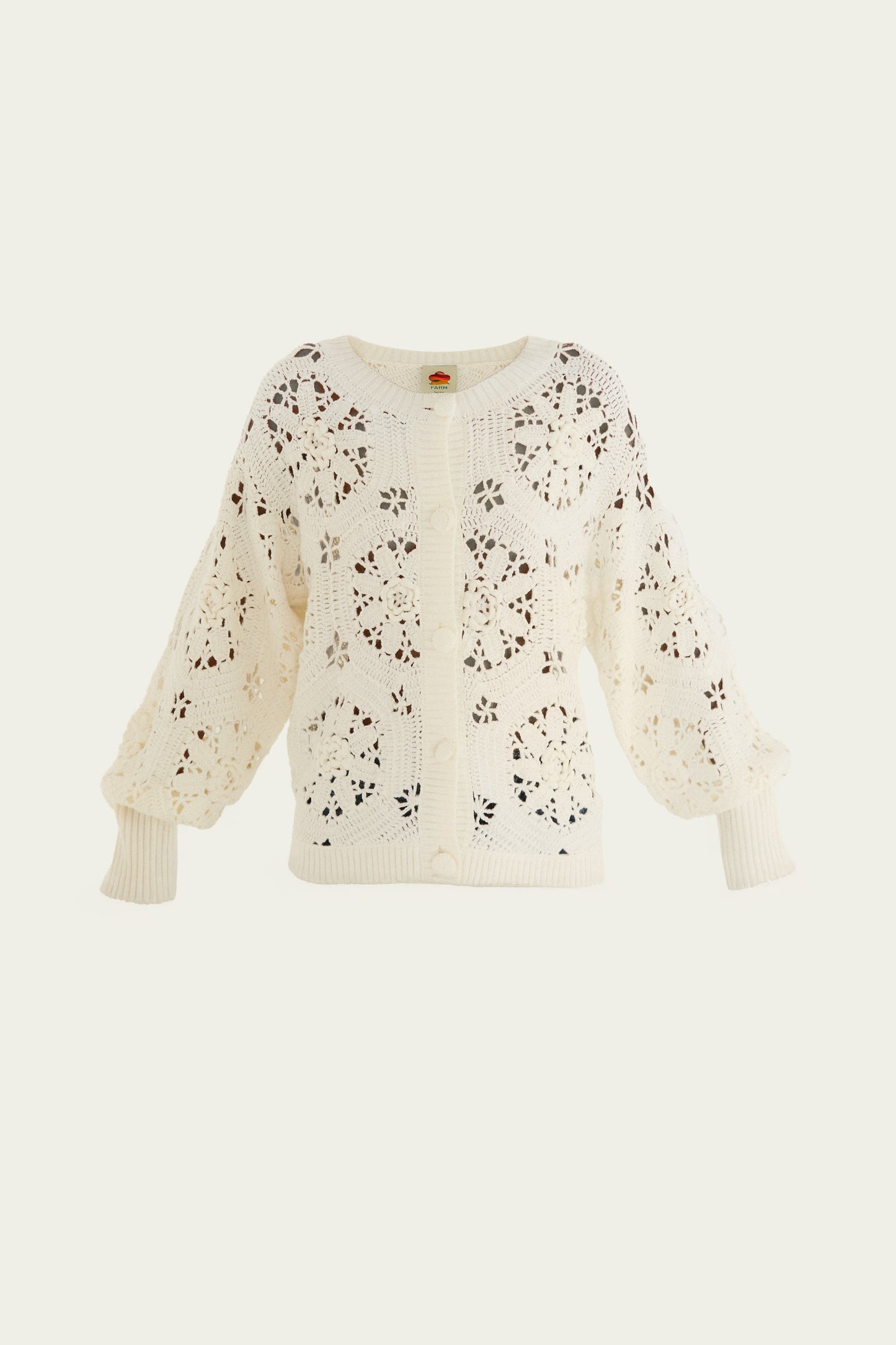 Crochet 3D Flower Knit Cardigan