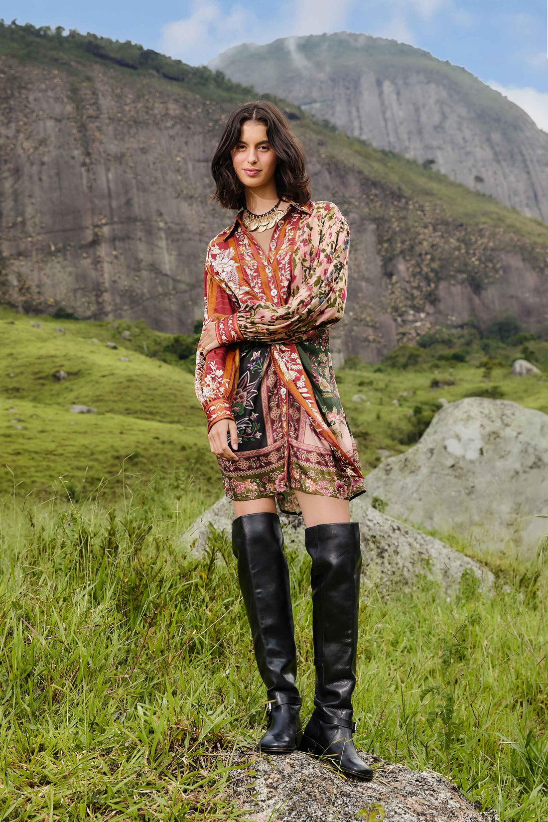 Winter Garden Mix Mini Dress