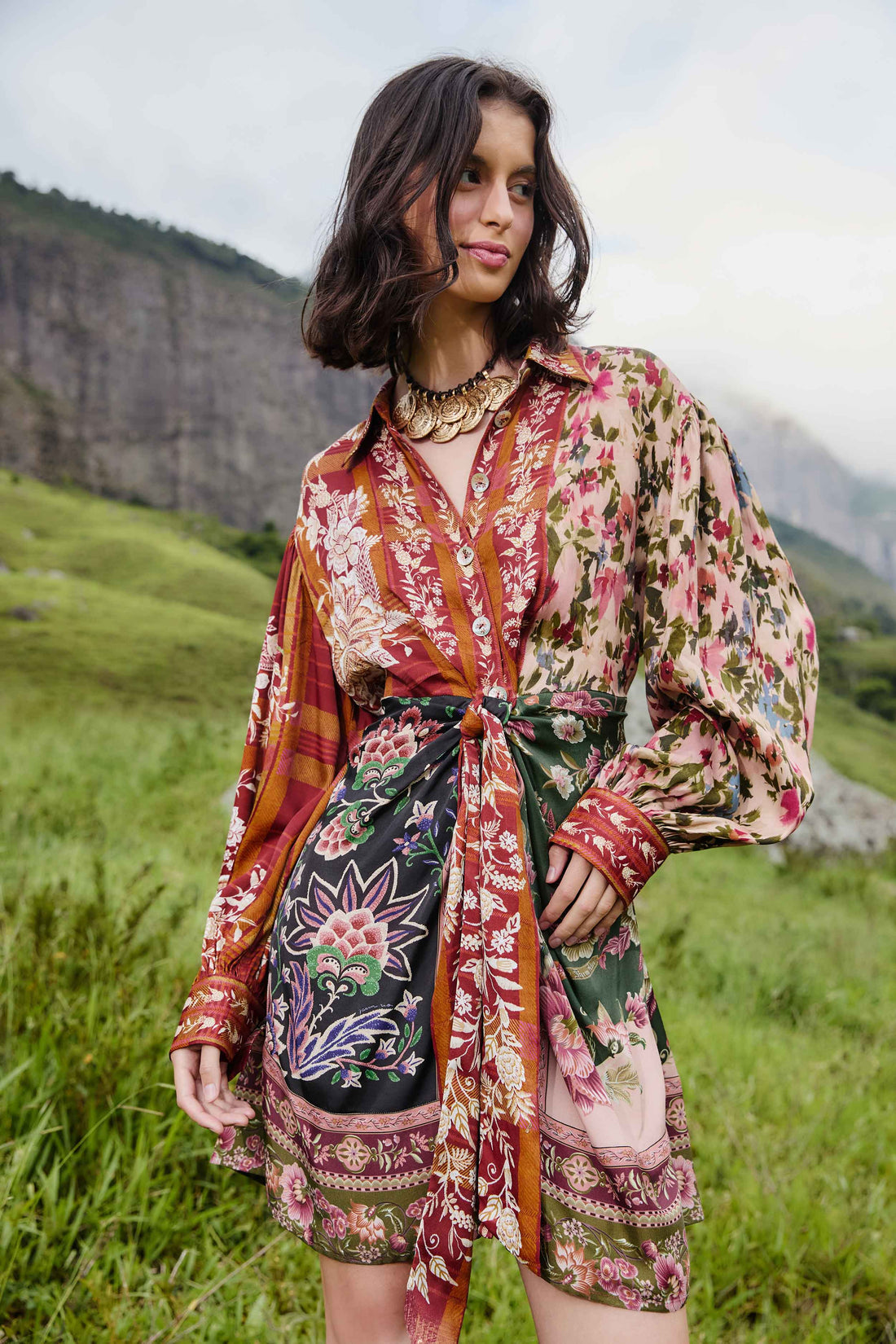 Winter Garden Mix Mini Dress