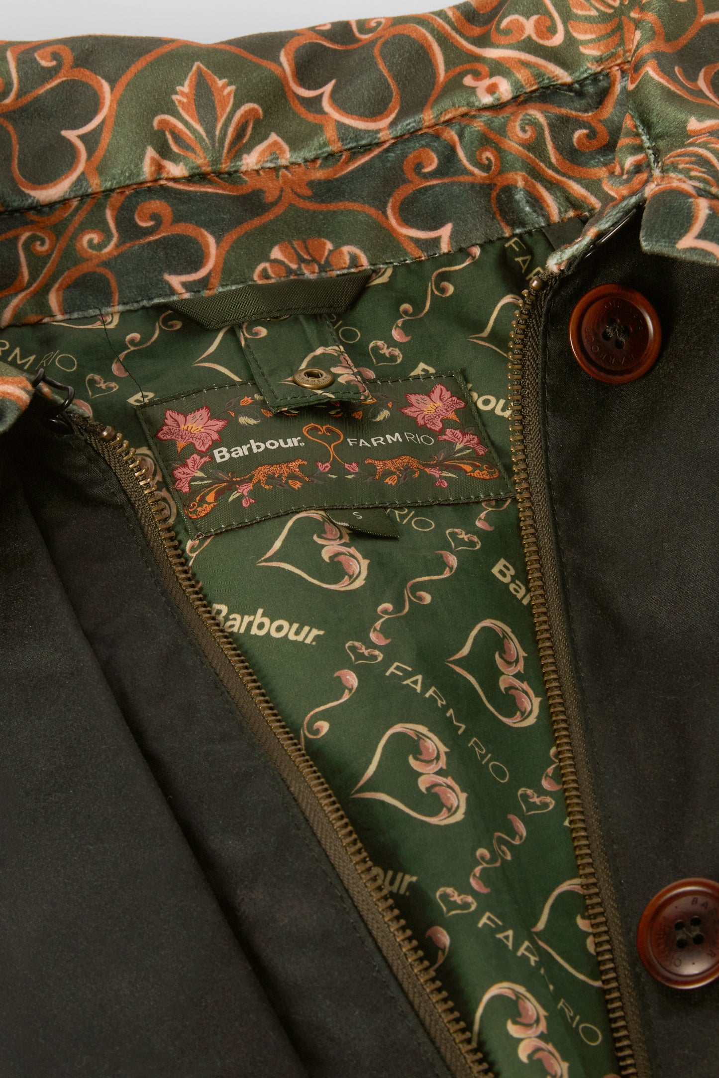 Barbour x Farm Rio Maria-Clara Waxed Jacket