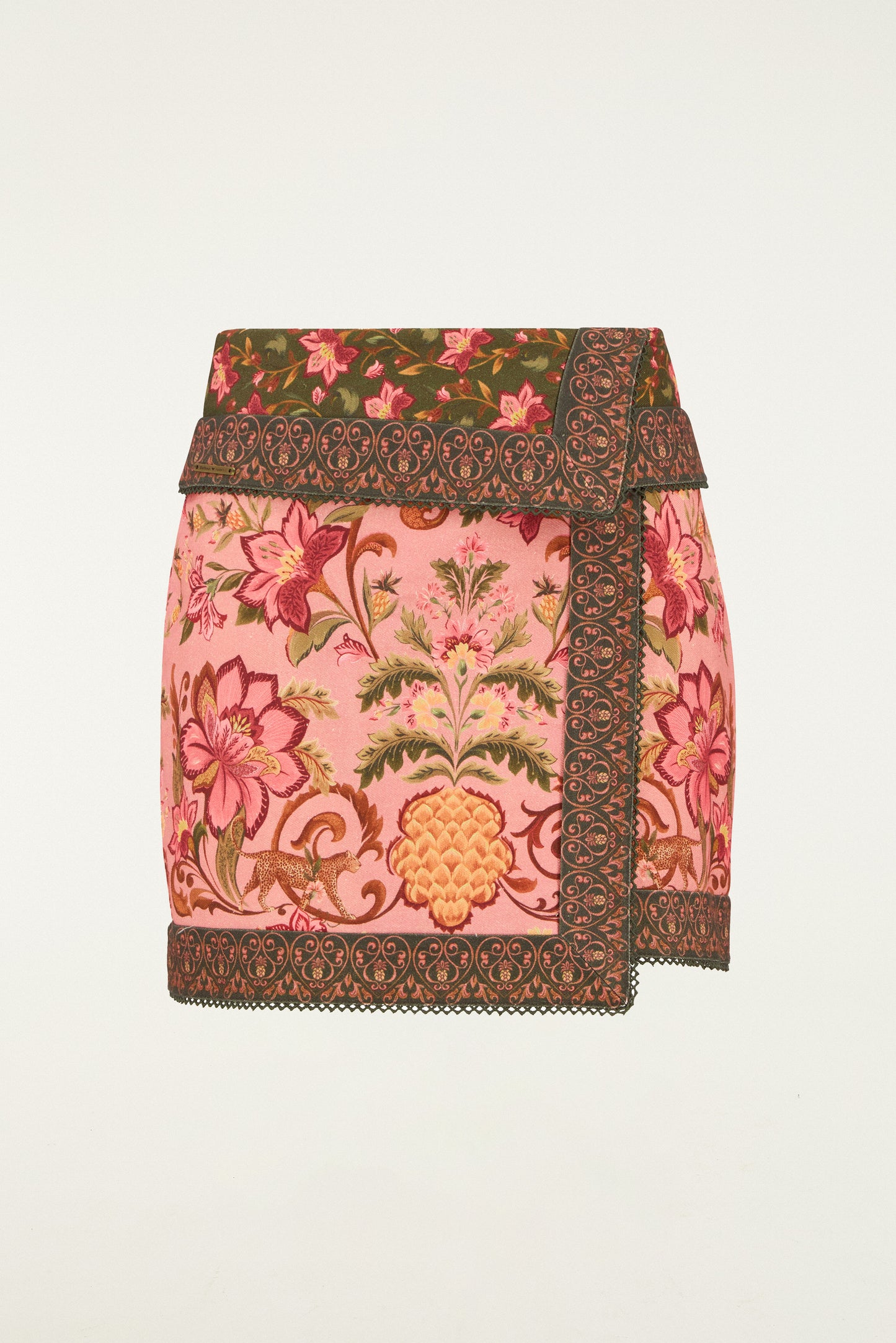 Barbour x Farm Rio Tropical Royalness Pink Mini Skirt