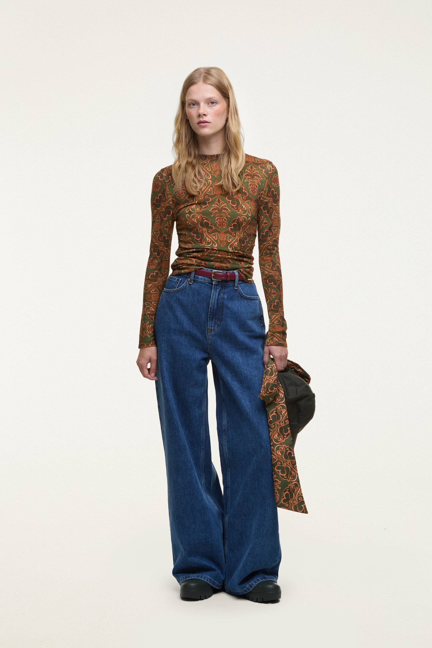 Barbour x Farm Rio Luana Song-Sleeve Knitted Top