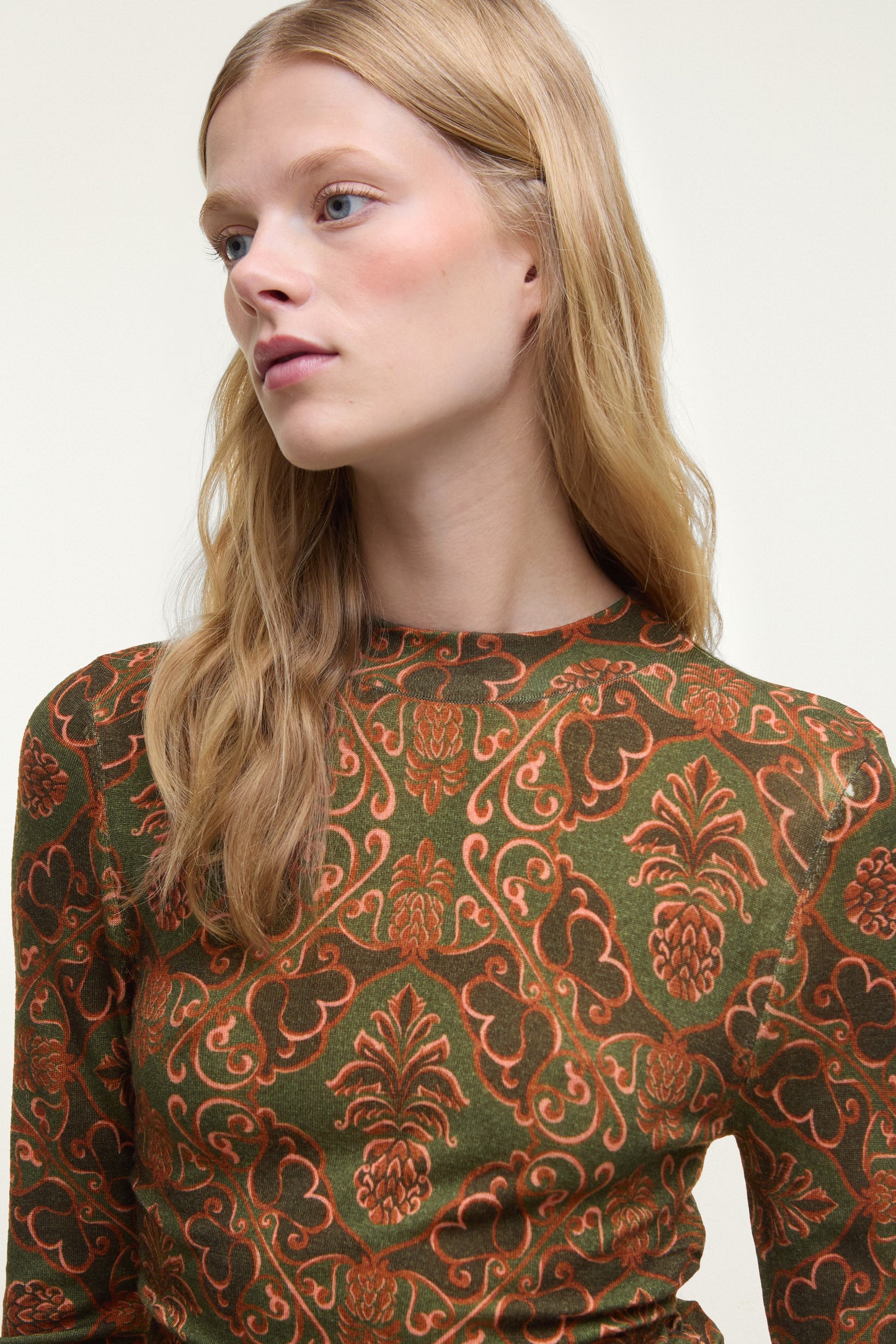 Barbour x Farm Rio Luana Song-Sleeve Knitted Top