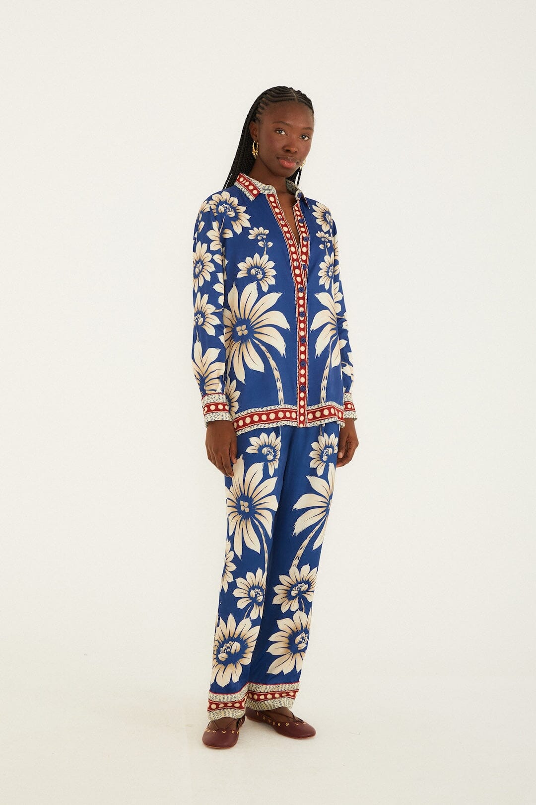 Blue Luna Collared Lenzing Ecovero Viscose Pajama Shirt