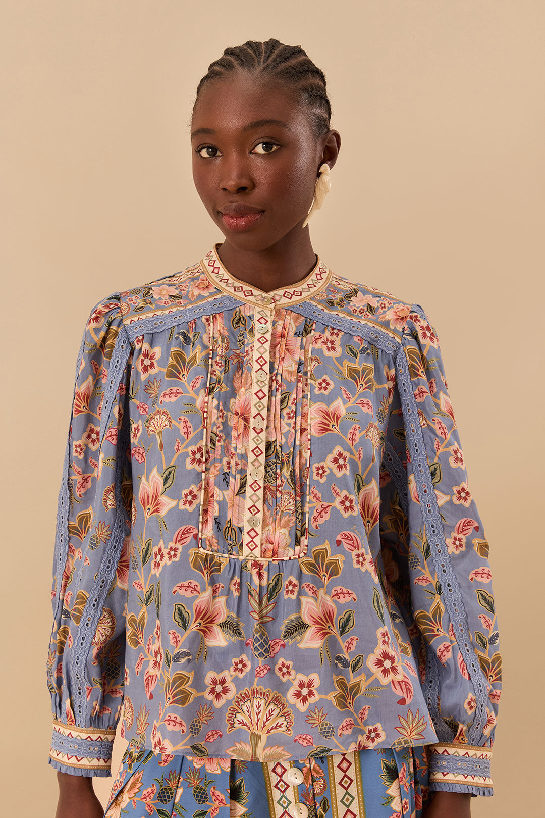 Superbloom Tapestry Blue Blouse