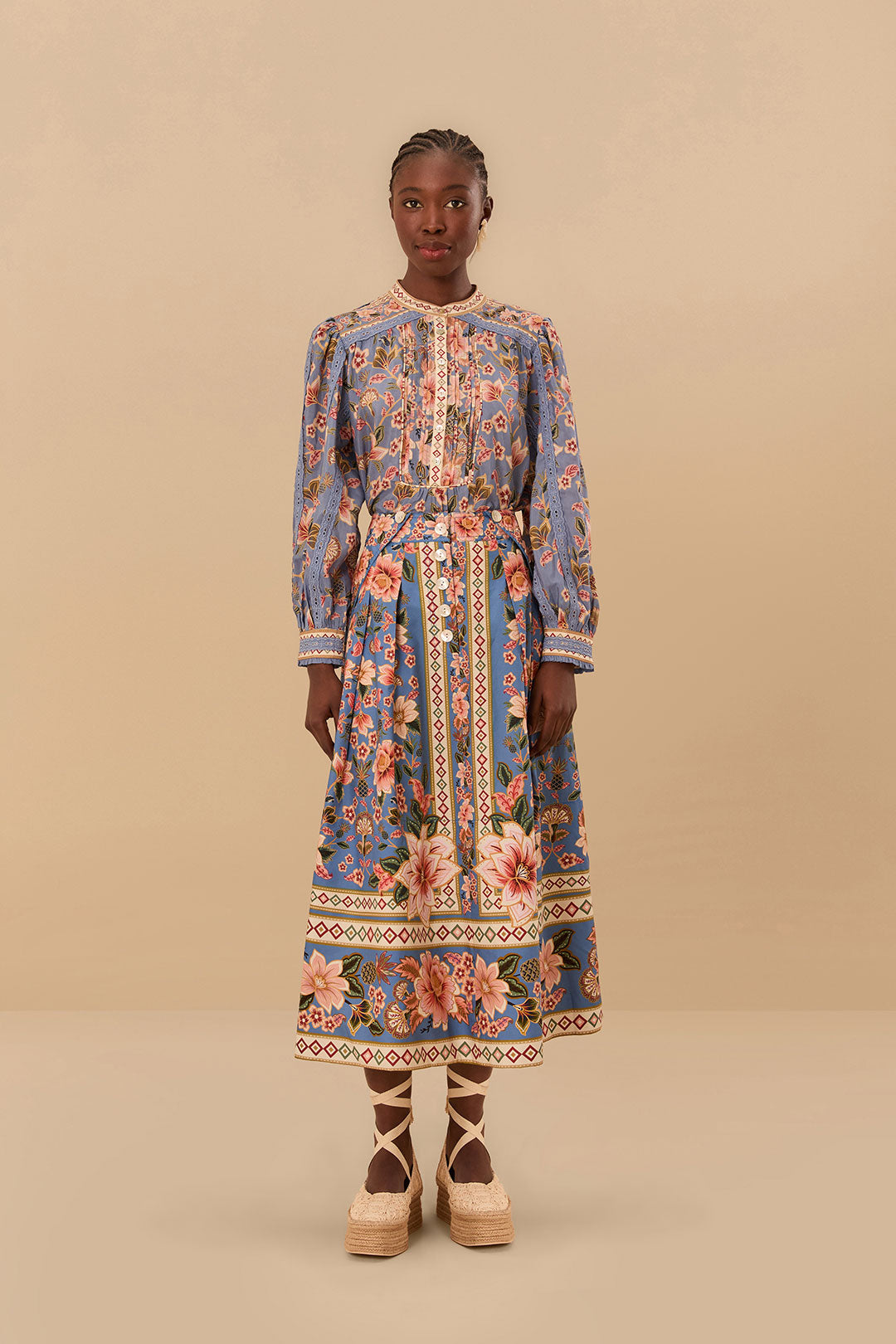 Superbloom Tapestry Blue Blouse