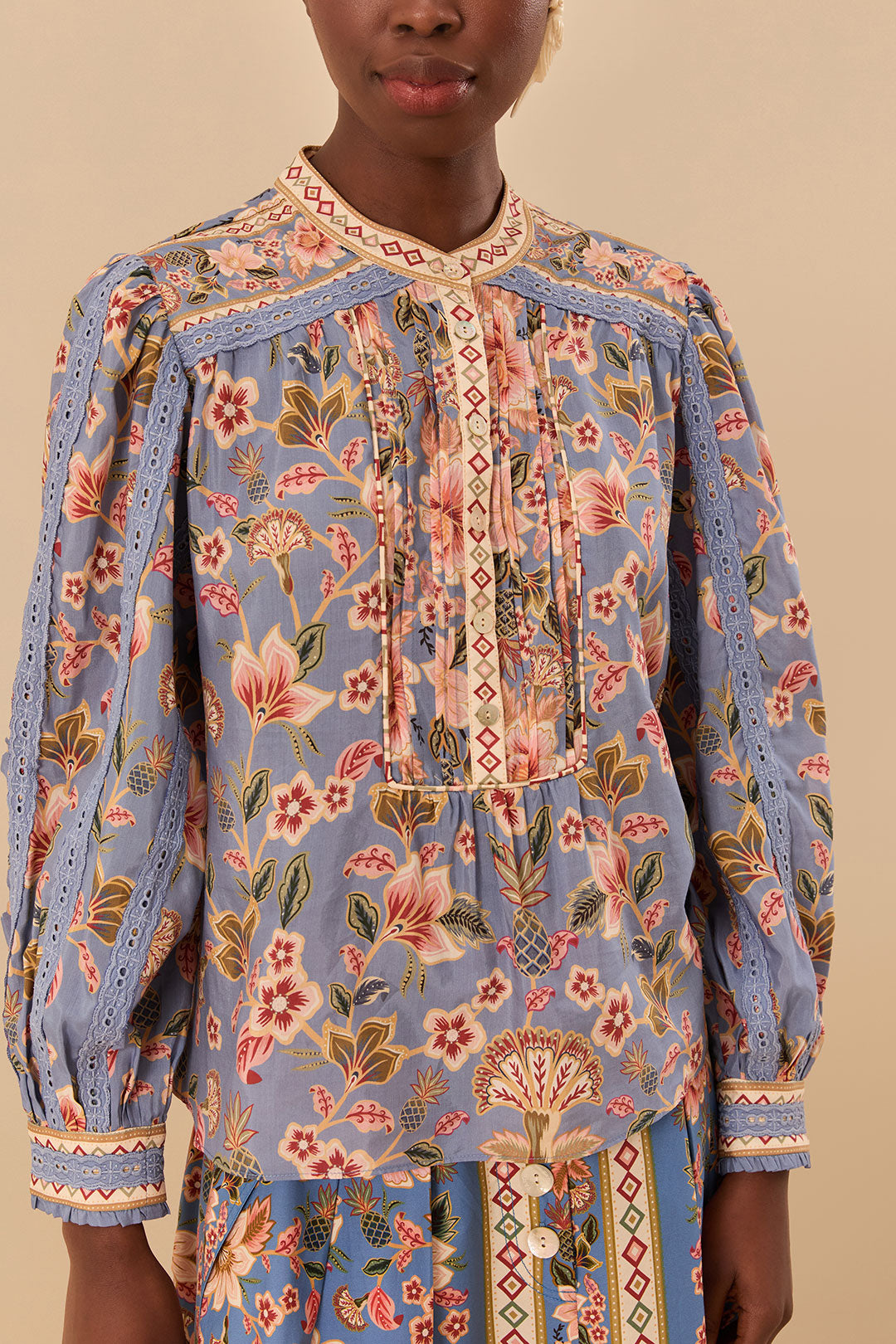 Superbloom Tapestry Blue Blouse