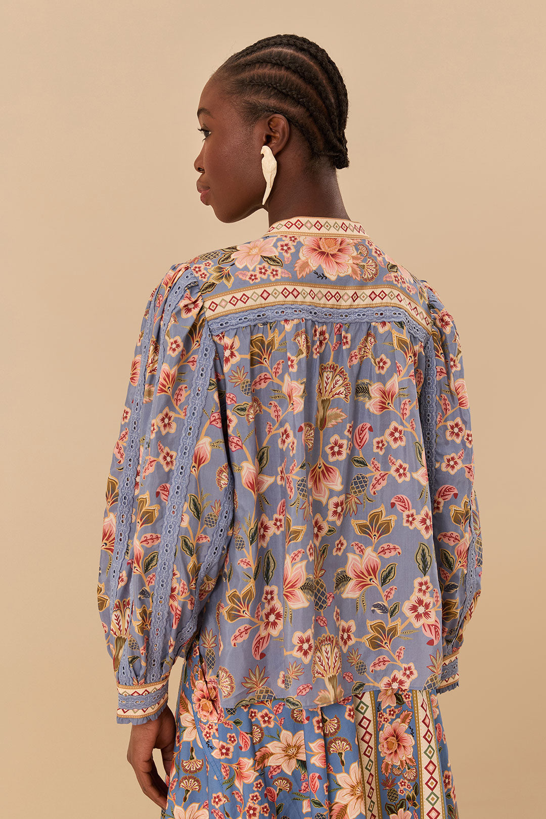 Superbloom Tapestry Blue Blouse
