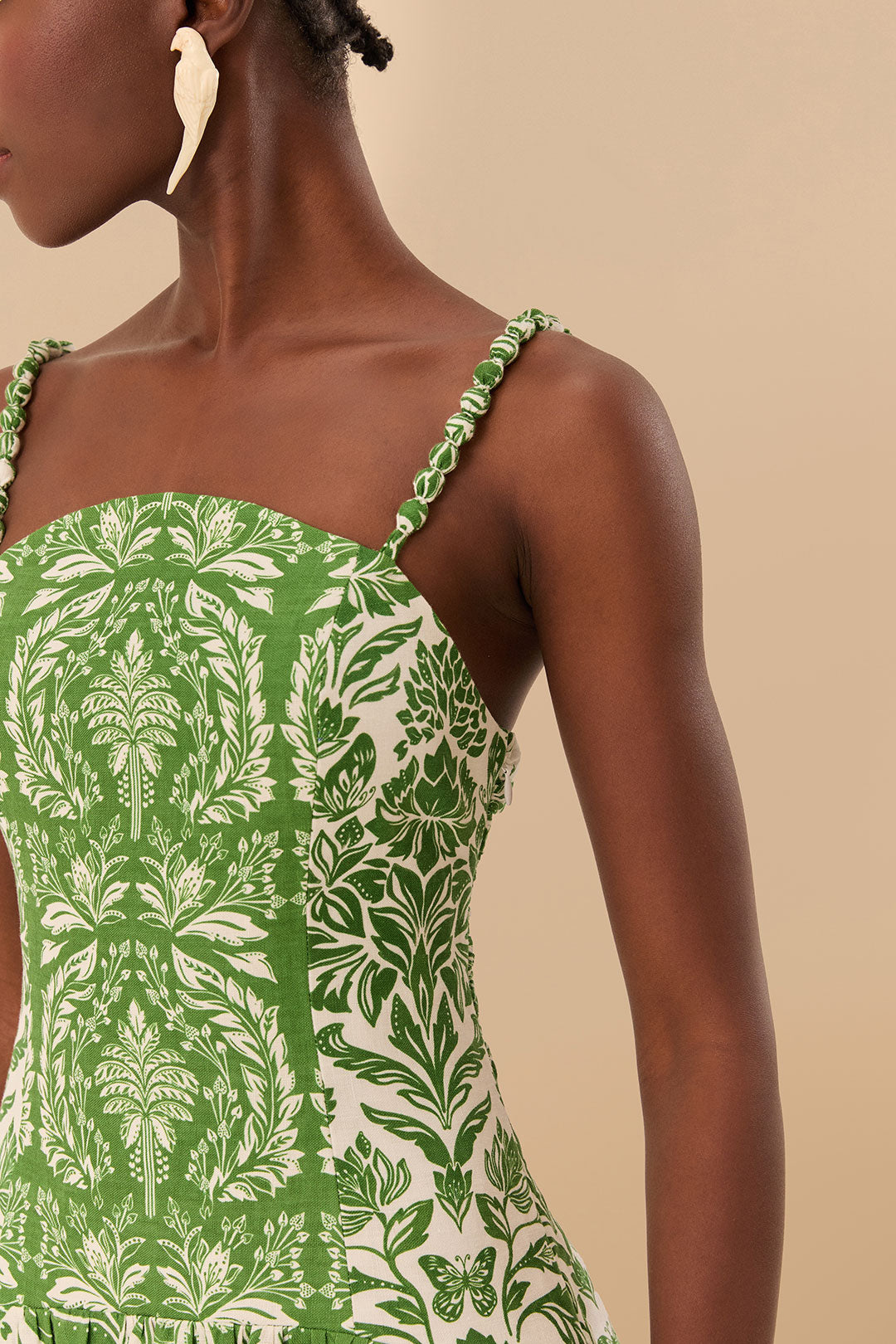 Delicate Tapestry Green Midi Dress